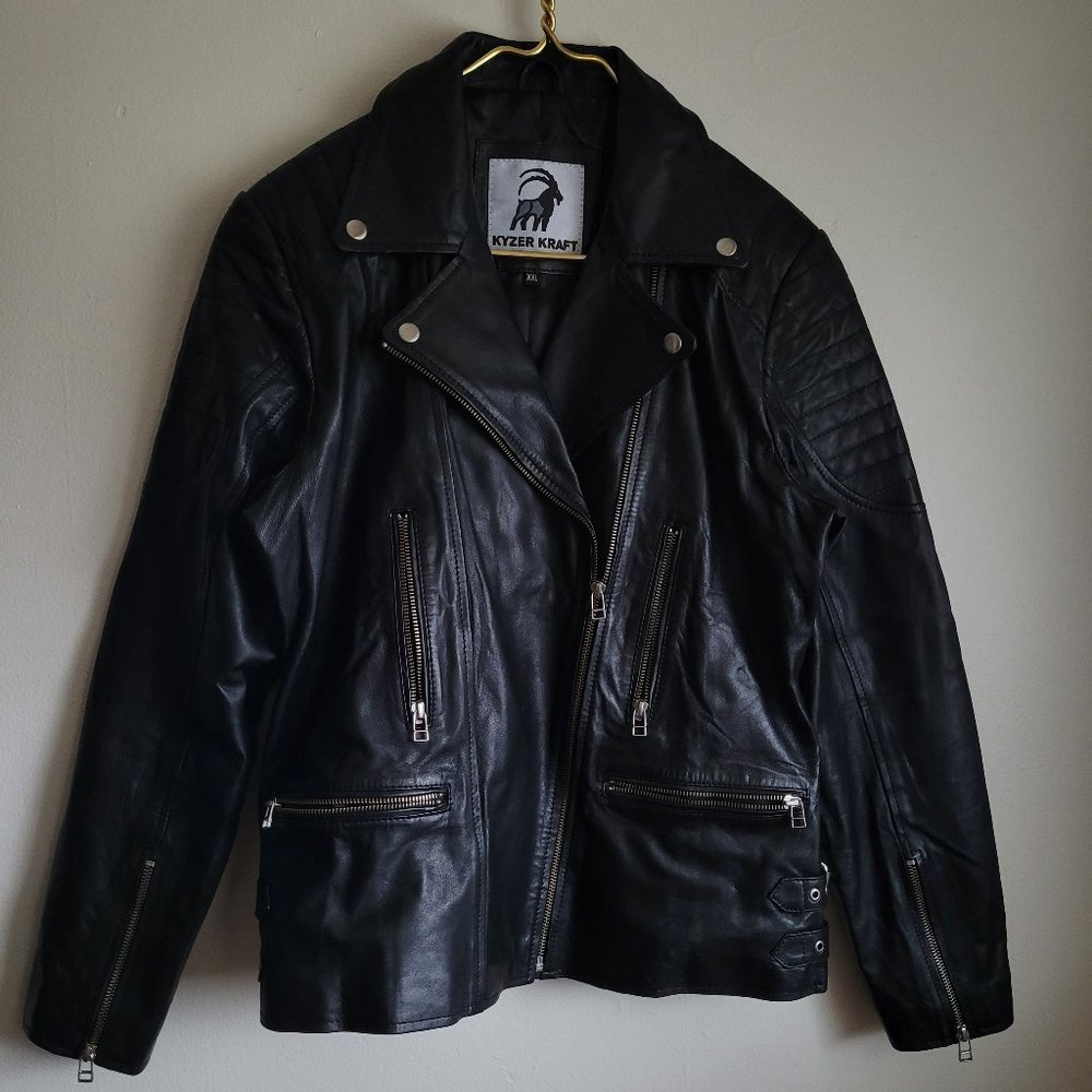 Kyzer Kraft Woman  Black Size XXL  leather motorcycle biker jacket lining